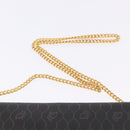 Christian Dior Honeycomb Chain Shoulder Bag PVC Black Gold Tone Auth ka6143A-9