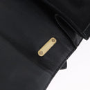 Salvatore Ferragamo Gancini Hand Bag Suede 2way Black Gold Tone Auth ka6147-18
