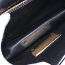 Salvatore Ferragamo Gancini Hand Bag Suede 2way Black Gold Tone Auth ka6147-23