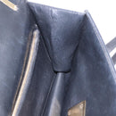 Salvatore Ferragamo Gancini Hand Bag Suede 2way Black Gold Tone Auth ka6147-24