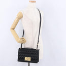 Salvatore Ferragamo Gancini Hand Bag Suede 2way Black Gold Tone Auth ka6147-29