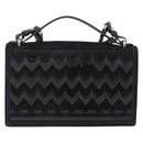 Salvatore Ferragamo Gancini Hand Bag Suede 2way Black Gold Tone Auth ka6147-3