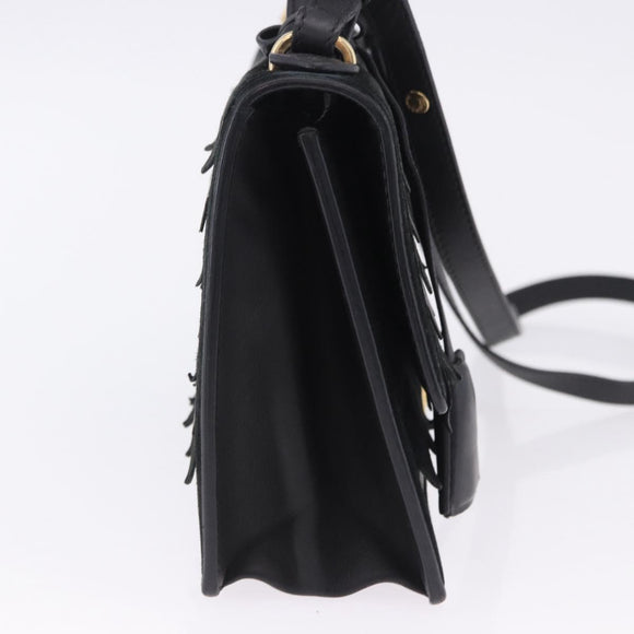 Salvatore Ferragamo Gancini Hand Bag Suede 2way Black Gold Tone Auth ka6147