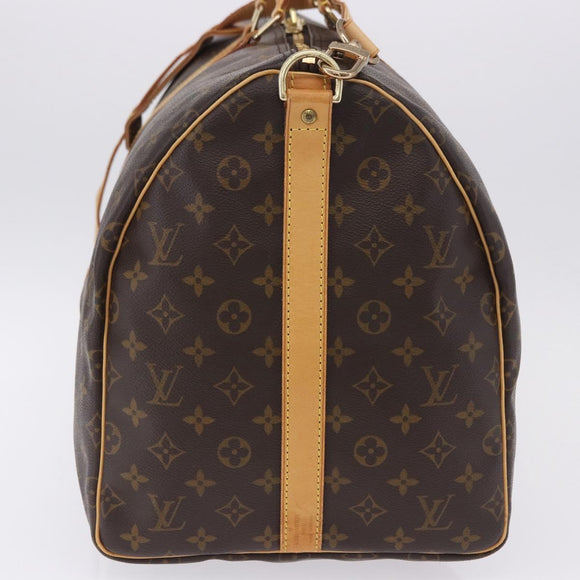 LOUIS VUITTON Monogram Keepall Bandouliere 55 Boston Bag M41414 LV Auth ka6148