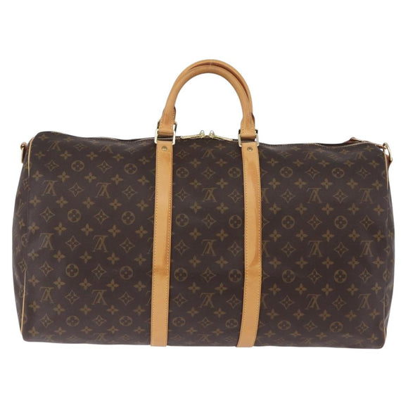 LOUIS VUITTON Monogram Keepall Bandouliere 55 Boston Bag M41414 LV Auth ka6148