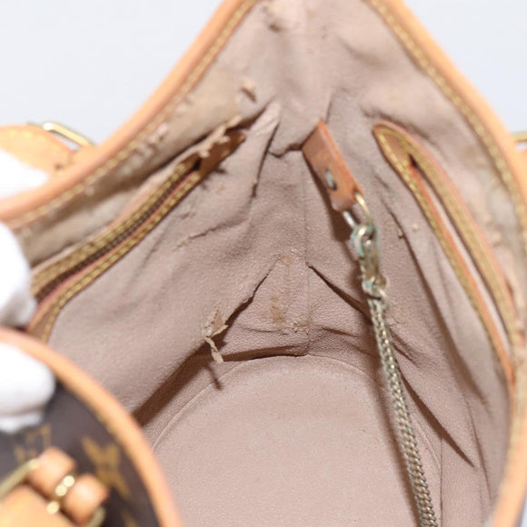 LOUIS VUITTON Monogram Bucket PM Shoulder Bag M42238 LV Auth ka6150