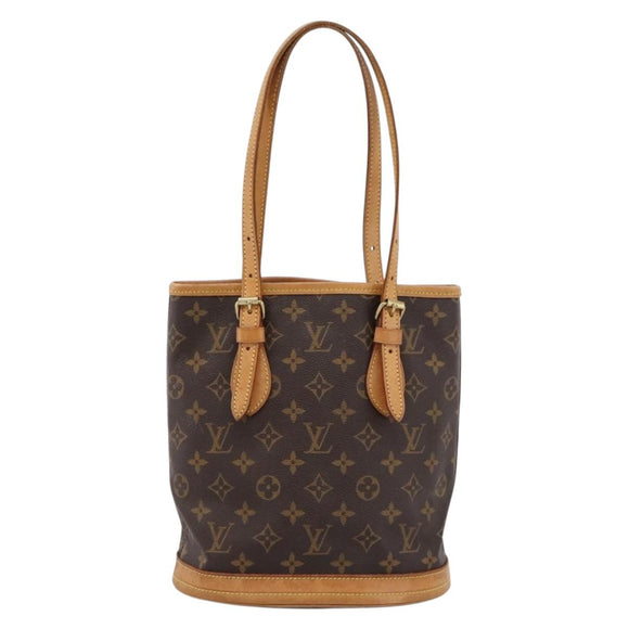 LOUIS VUITTON Monogram Bucket PM Shoulder Bag M42238 LV Auth ka6150