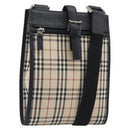BURBERRY Nova Check Shoulder Bag Canvas Beige Silver Auth ka6151-1