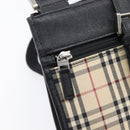 BURBERRY Nova Check Shoulder Bag Canvas Beige Silver Auth ka6151-15