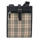 BURBERRY Nova Check Shoulder Bag Canvas Beige Silver Auth ka6151-2