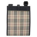 BURBERRY Nova Check Shoulder Bag Canvas Beige Silver Auth ka6151-3