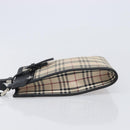 BURBERRY Nova Check Shoulder Bag Canvas Beige Silver Auth ka6151-5