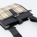 BURBERRY Nova Check Shoulder Bag Canvas Beige Silver Auth ka6151-6