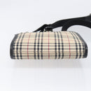 BURBERRY Nova Check Shoulder Bag Canvas Beige Silver Auth ka6151-9