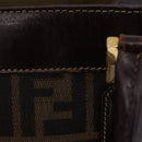 FENDI Zucca Canvas Hand Bag Brown Gold Tone Auth ka6152-15
