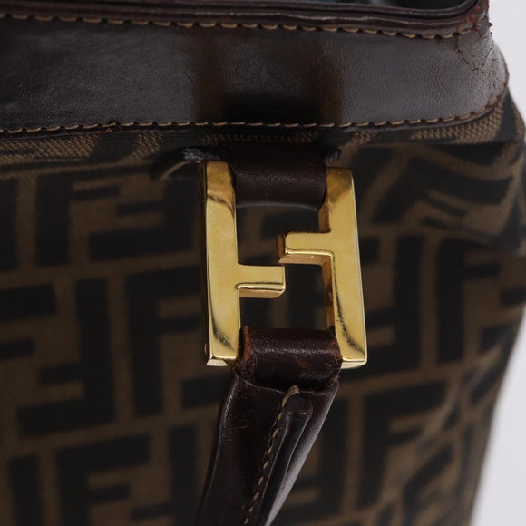 FENDI Zucca Canvas Hand Bag Brown Gold Tone Auth ka6152