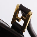FENDI Zucca Canvas Hand Bag Brown Gold Tone Auth ka6152-18