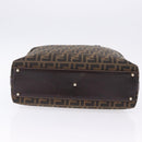 FENDI Zucca Canvas Hand Bag Brown Gold Tone Auth ka6152-6