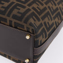 FENDI Zucca Canvas Hand Bag Brown Gold Tone Auth ka6152-21
