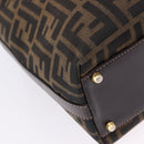 FENDI Zucca Canvas Hand Bag Brown Gold Tone Auth ka6152-22