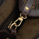 FENDI Zucca Canvas Hand Bag Brown Gold Tone Auth ka6152-26