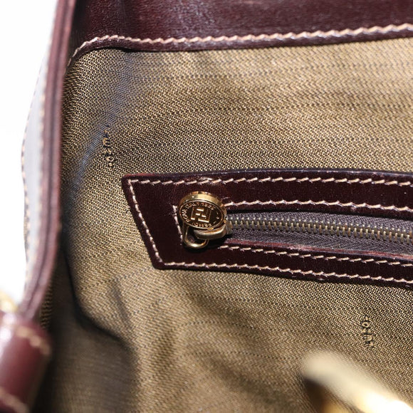 FENDI Zucca Canvas Hand Bag Brown Gold Tone Auth ka6152