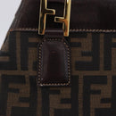 FENDI Zucca Canvas Hand Bag Brown Gold Tone Auth ka6152-2