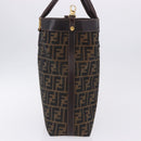 FENDI Zucca Canvas Hand Bag Brown Gold Tone Auth ka6152-4