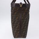 FENDI Zucca Canvas Hand Bag Brown Gold Tone Auth ka6152-5