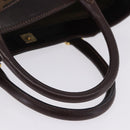FENDI Zucca Canvas Hand Bag Brown Gold Tone Auth ka6152-8