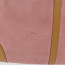 GUCCI Jackie Bamboo Hand Bag Suede Pink Gold Tone 001 4060 Auth ka6156-4