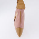 GUCCI Jackie Bamboo Hand Bag Suede Pink Gold Tone 001 4060 Auth ka6156-5