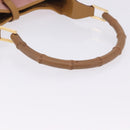 GUCCI Jackie Bamboo Hand Bag Suede Pink Gold Tone 001 4060 Auth ka6156-8