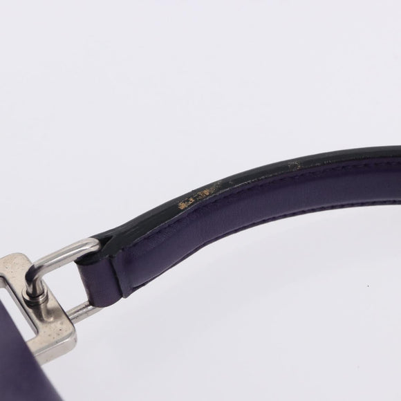 PRADA Hand Bag Leather Purple Silver Auth ka6163