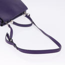 PRADA Hand Bag Leather Purple Silver Auth ka6163-9