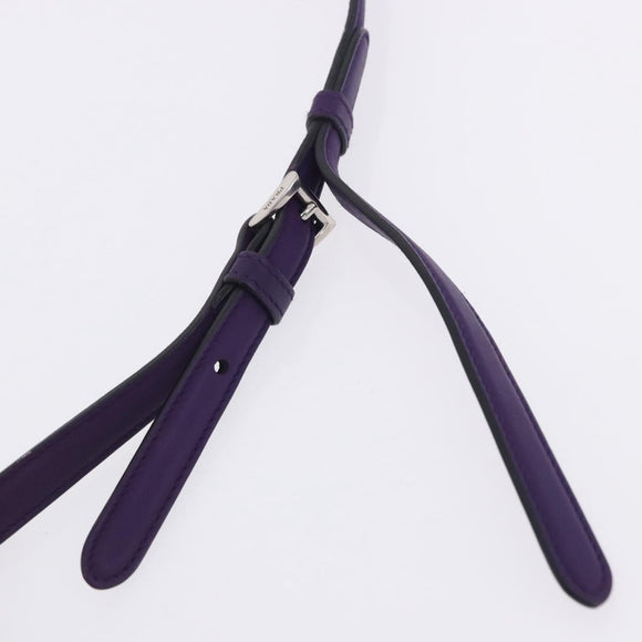 PRADA Hand Bag Leather Purple Silver Auth ka6163