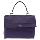 PRADA Hand Bag Leather Purple Silver Auth ka6163-13