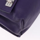 PRADA Hand Bag Leather Purple Silver Auth ka6163-23