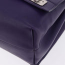 PRADA Hand Bag Leather Purple Silver Auth ka6163-24
