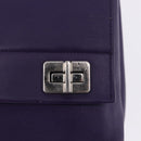 PRADA Hand Bag Leather Purple Silver Auth ka6163-25