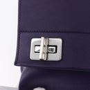 PRADA Hand Bag Leather Purple Silver Auth ka6163-26