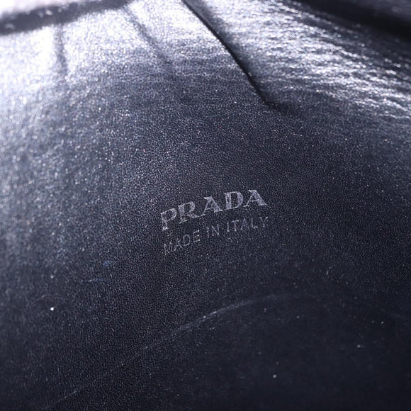 PRADA Hand Bag Leather Purple Silver Auth ka6163