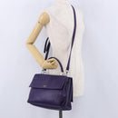 PRADA Hand Bag Leather Purple Silver Auth ka6163-37