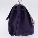 PRADA Hand Bag Leather Purple Silver Auth ka6163-4