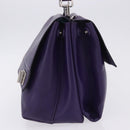 PRADA Hand Bag Leather Purple Silver Auth ka6163-5