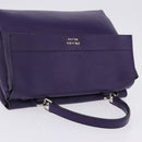 PRADA Hand Bag Leather Purple Silver Auth ka6163-14