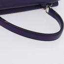 PRADA Hand Bag Leather Purple Silver Auth ka6163-7
