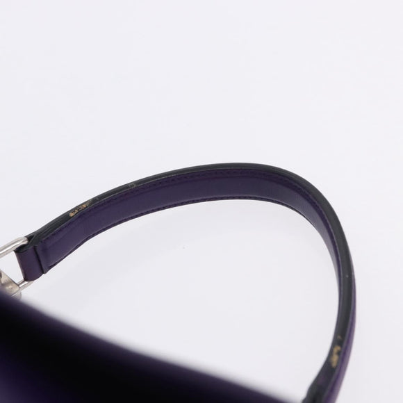 PRADA Hand Bag Leather Purple Silver Auth ka6163