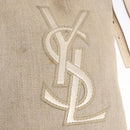 SAINT LAURENT Shoulder Bag Canvas Beige Gold Tone Auth ka6165-18