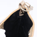 SAINT LAURENT Shoulder Bag Canvas Beige Gold Tone Auth ka6165-21